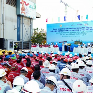 Thi đua hoàn thành các mốc thi công khối thượng tầng giàn CPP Dự án Phát triển mỏ Khí Lô B
