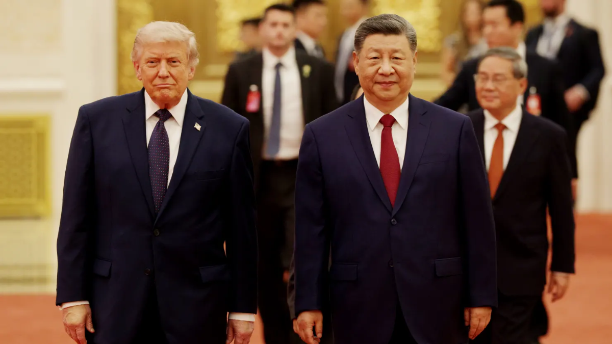 Tổng thống Mỹ Donald Trump đến dự tiệc chiêu đãi cấp nhà nước do Chủ tịch Trung Quốc Tập Cận Bình chủ trì tại Đại lễ đường Nhân dân ở Bắc Kinh, Trung Quốc, ngày 14/5/2026 