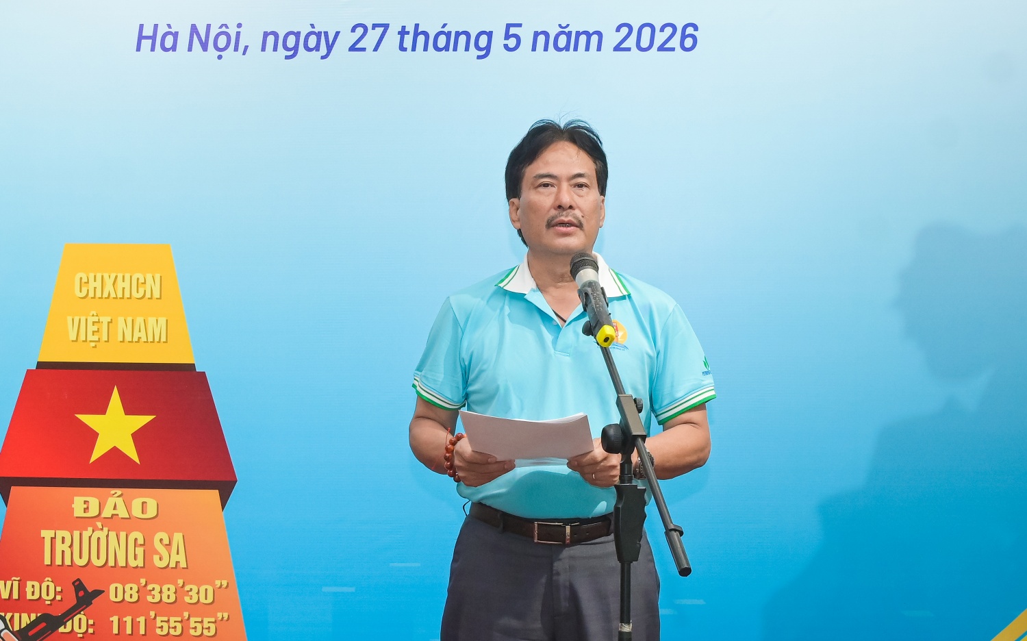 Anh hùng Lao động, TS Nguyễn Hùng Dũng - Chủ nhiệm CLB Dầu khí Trường Sa, Phó Chủ tịch kiêm Tổng Thư ký Hội Dầu khí Việt Nam phát biểu tại lễ kỷ niệm.