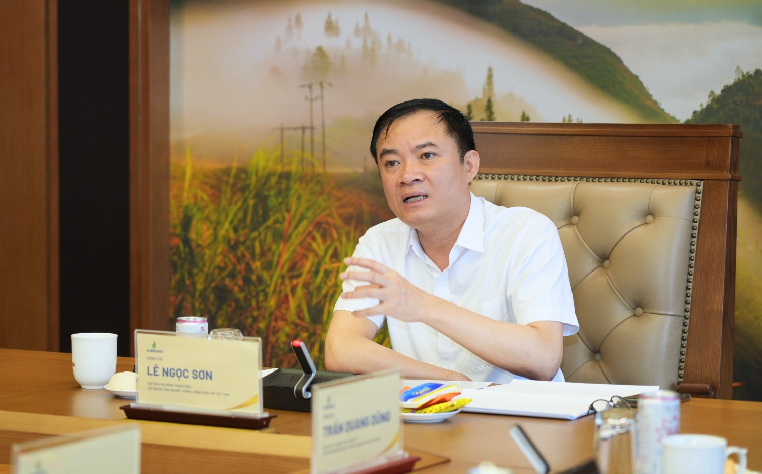 Chủ tịch HĐTV Petrovietnam Lê Ngọc Sơn phát biểu tại buổi làm việc