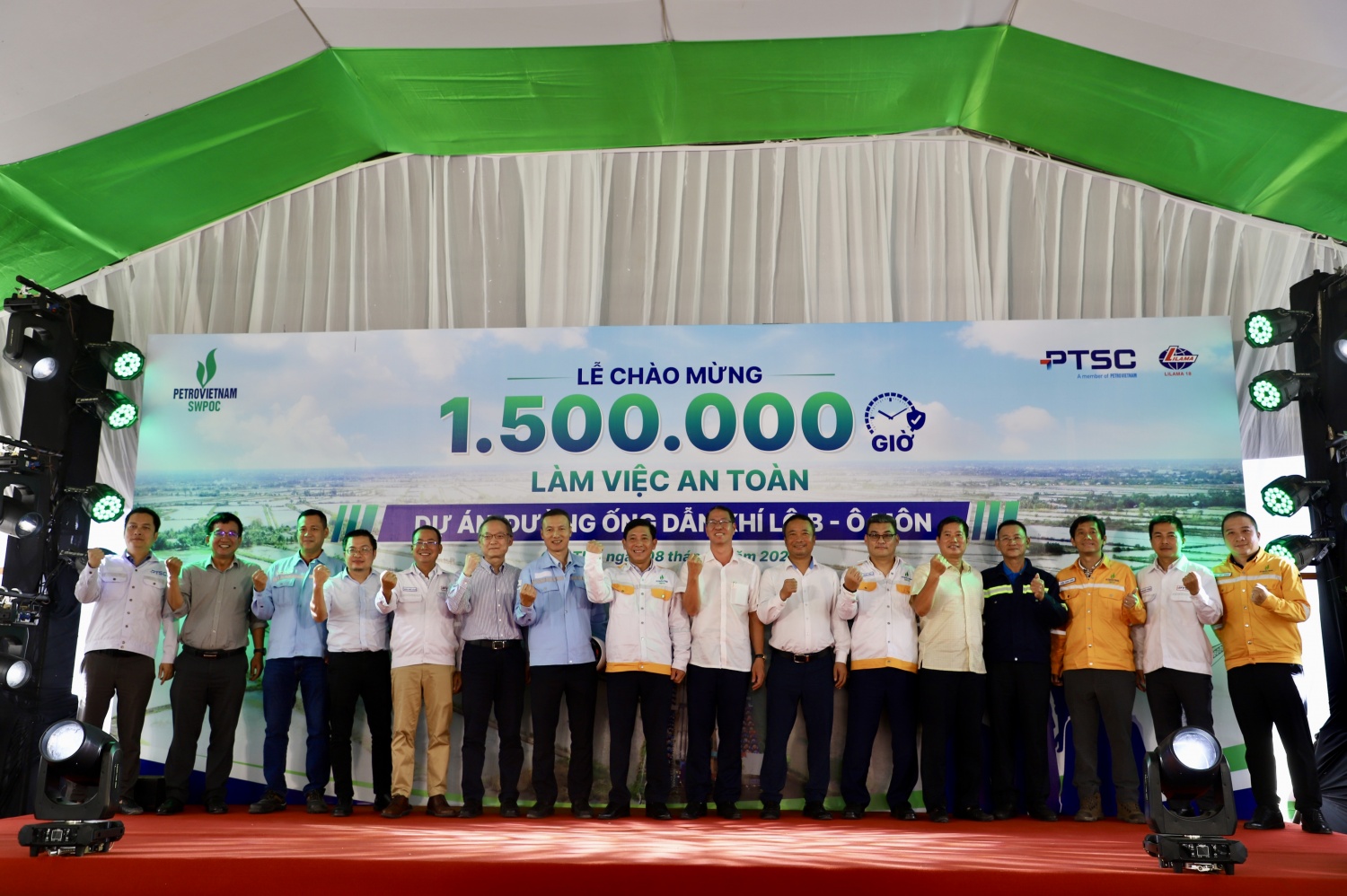 1,5 triệu giờ an toàn – dấu mốc trên công trường đường ống khí Lô B – Ô Môn 1,5 triệu giờ an toàn – dấu mốc trên công trường đường ống khí Lô B – Ô Môn
