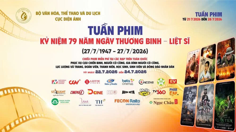 Chiếu phim miễn phí toàn quốc nhân kỷ niệm 79 năm Ngày Thương binh - Liệt sĩ