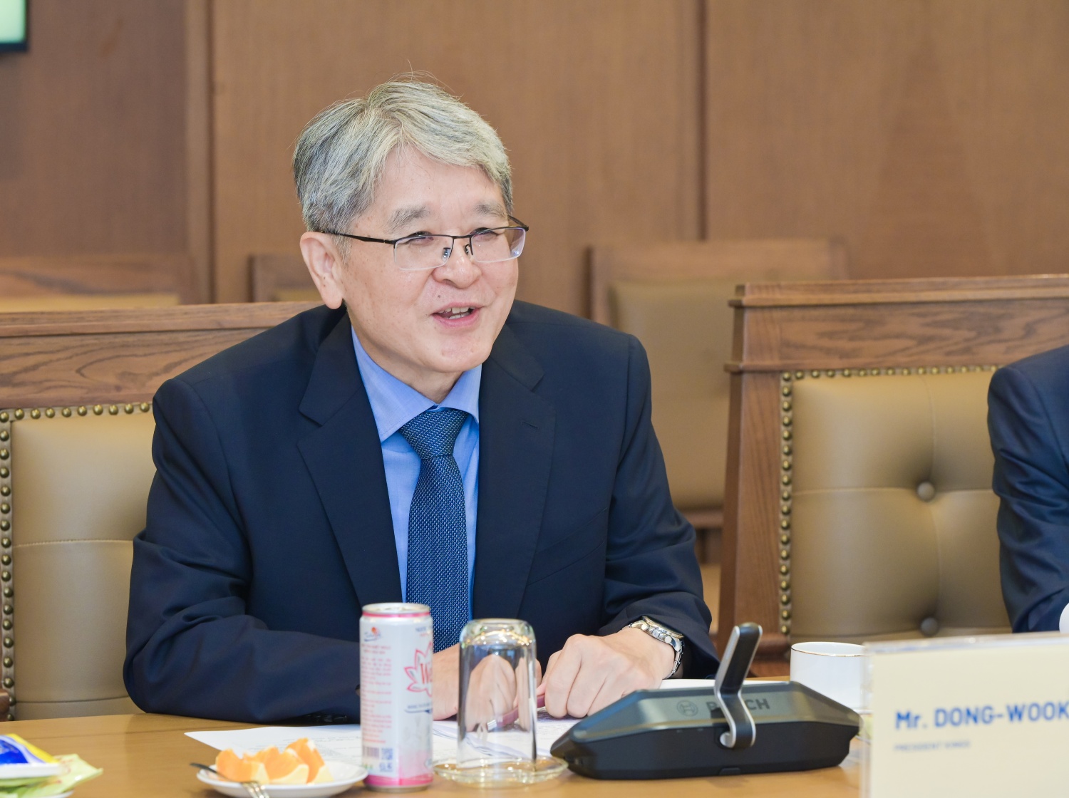 Ông Dong-Wook Jerng - Hiệu trưởng Trường Năng lượng Hạt nhân Quốc tế KEPCO (KINGS) phát biểu tại buổi làm việc Ông Dong-Wook Jerng - Hiệu trưởng Trường Năng lượng Hạt nhân Quốc tế KEPCO (KINGS) phát biểu tại buổi làm việc