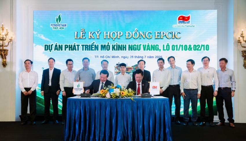 PVEP-HCM và Vietsovpetro ký kết hợp đồng EPCIC Dự án phát triển mỏ Kình Ngư Vàng (Lô 01/10&02/10)