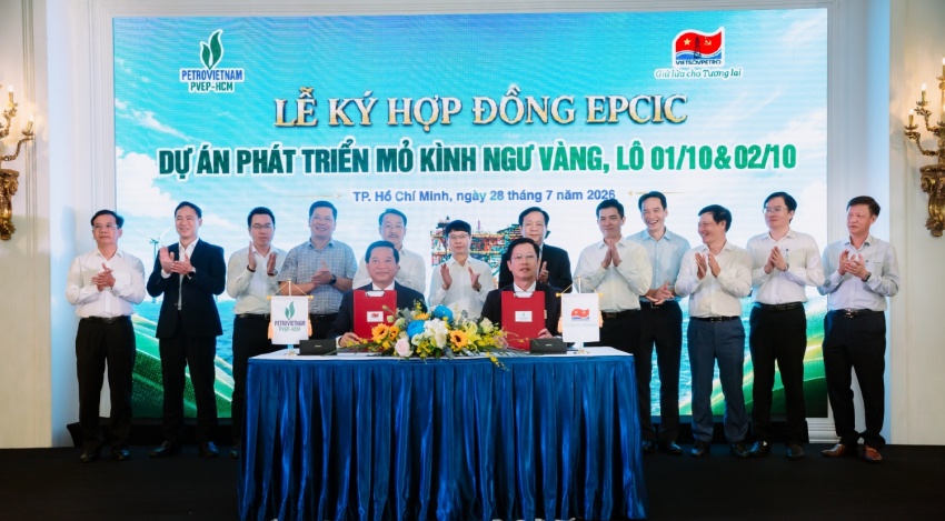 PVEP-HCM và Vietsovpetro ký kết hợp đồng EPCIC Dự án phát triển mỏ Kình Ngư Vàng (Lô 01/10&02/10)
