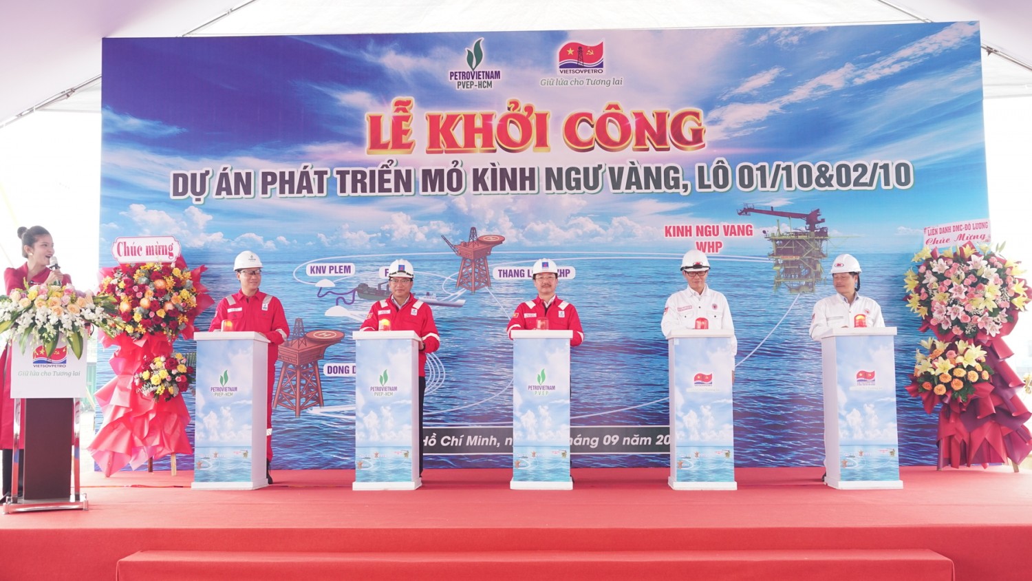 Khởi công Dự án phát triển mỏ Kình Ngư Vàng, Lô 01/10&02/10