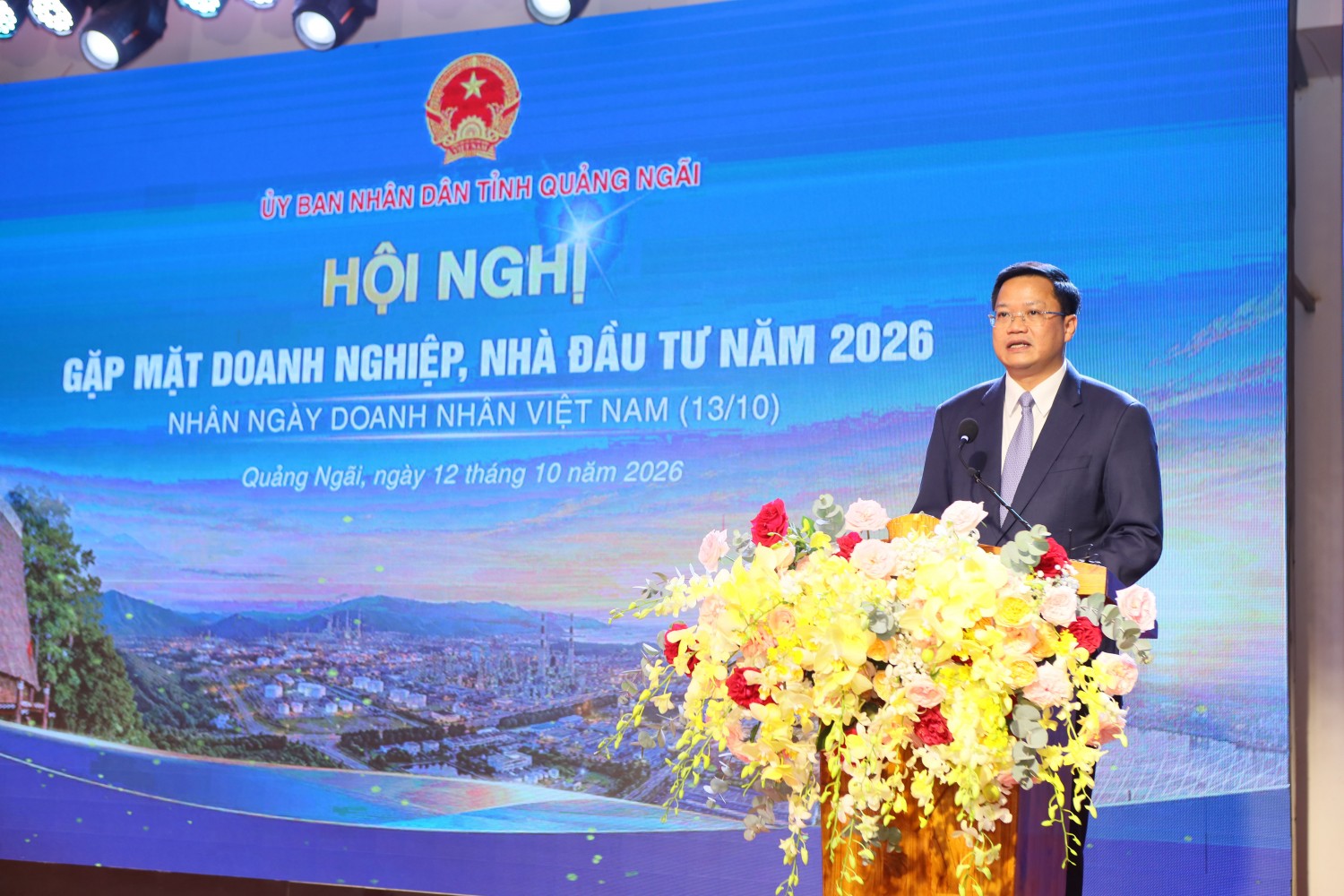 Chủ tịch UBND tỉnh Quảng Ngãi Nguyễn Đức Tâm nhấn mạnh tầm quan trọng và sự đóng góp tích cực của các doanh nghiệp sẽ góp phần quan trọng trong sự phát triển kinh tế của tỉnh Quảng Ngãi.