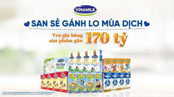 Vinamilk san sẻ khó khăn mùa dịch, hỗ trợ thiết thực gần 170 tỷ đồng cho người tiêu dùng