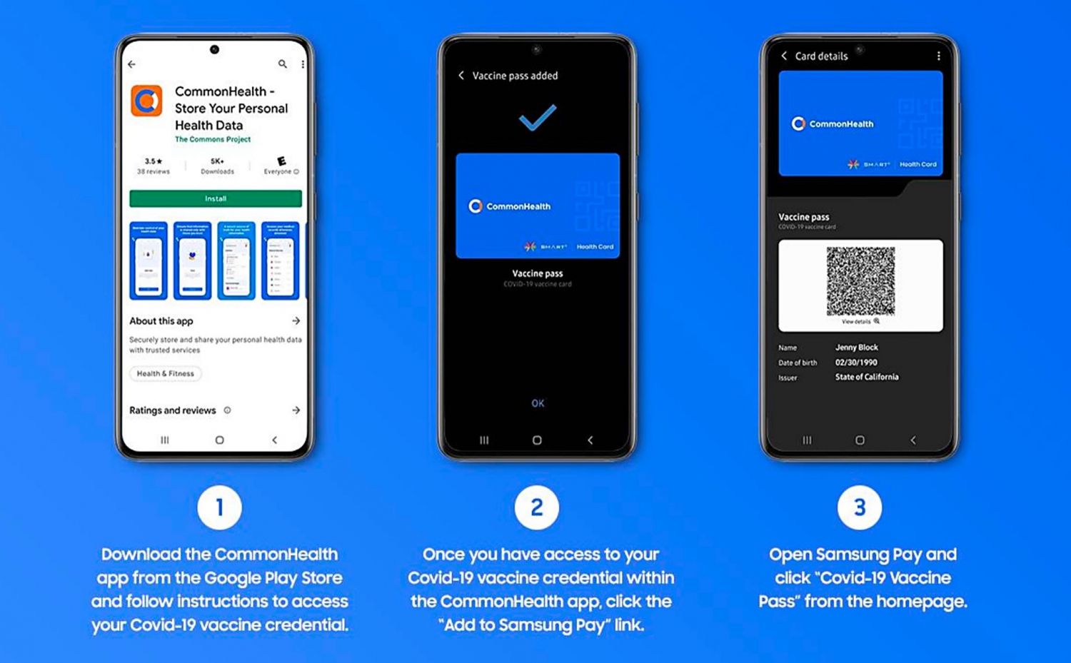 Ví Samsung Pay cho phép lưu trữ thông tin tiêm chủng vắc xin phòng Covid-19