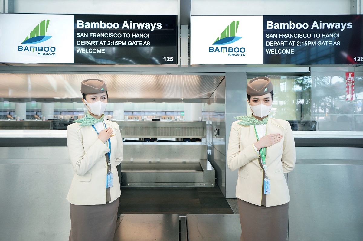 Bamboo Airways đón chuyến bay thẳng không dừng đầu tiên kết nối Việt – Mỹ tại sân bay San Francisco