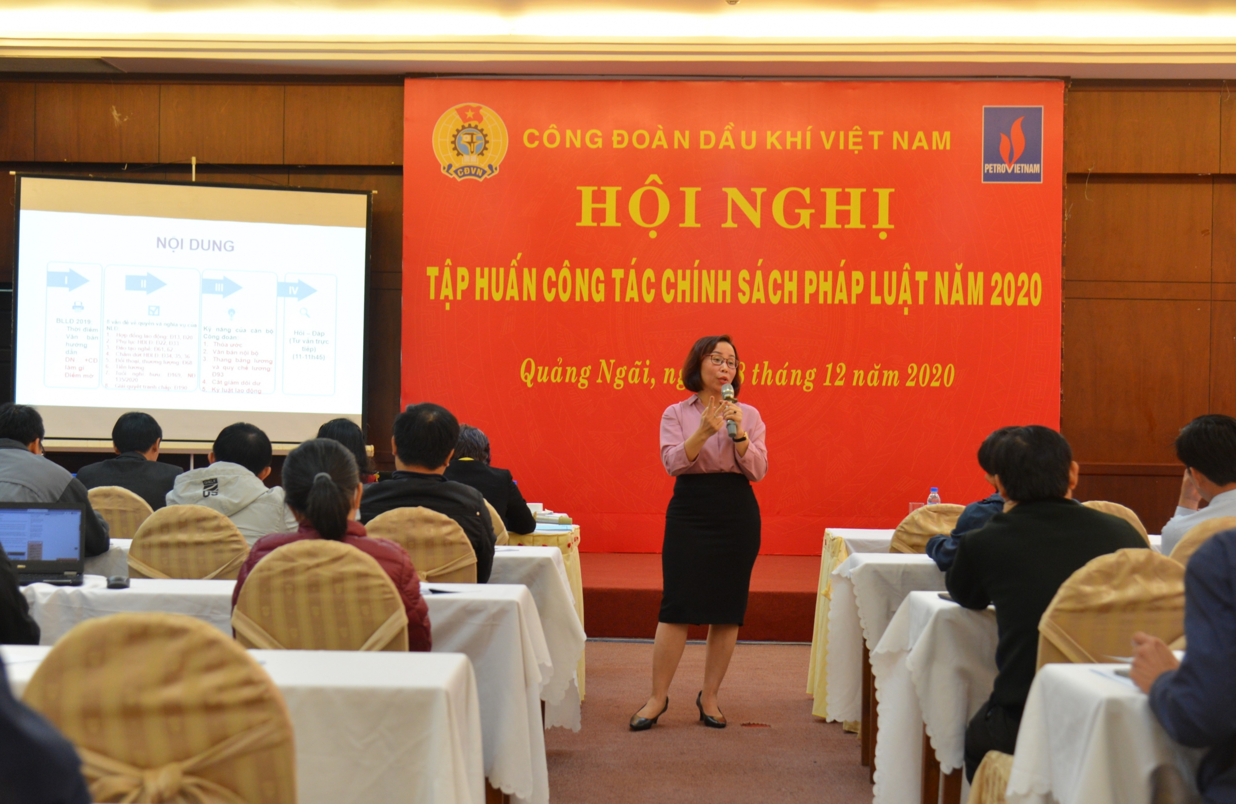 CĐ DKVN tổ chức Hội nghị Tập huấn công tác chính sách pháp luật năm 2020 tại miền Trung