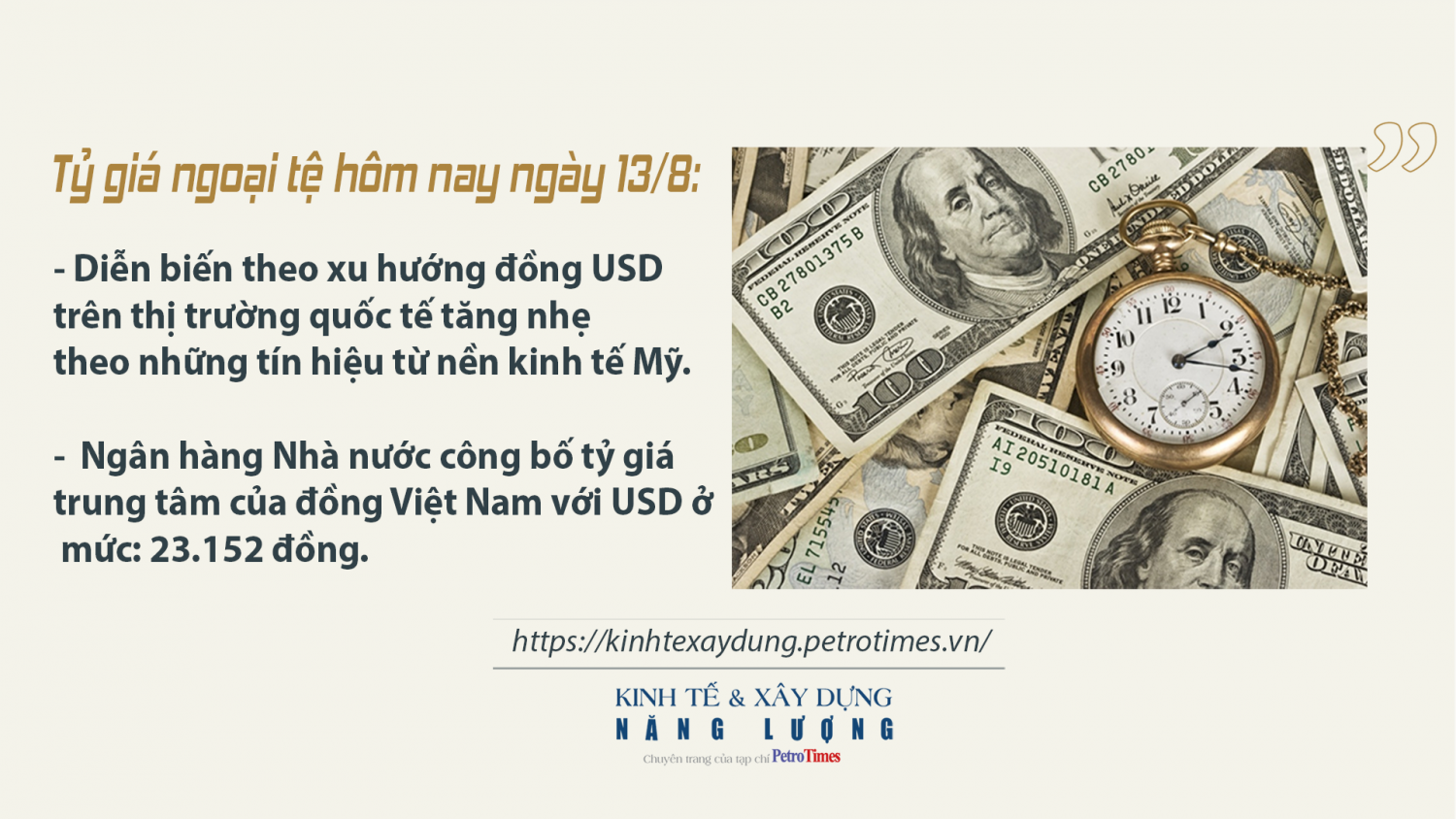 Tỷ giá ngoại tệ hôm nay ngày 13/8: Đồng USD tăng nhẹ Tỷ giá ngoại tệ hôm nay ngày 13/8: Đồng USD tăng nhẹ