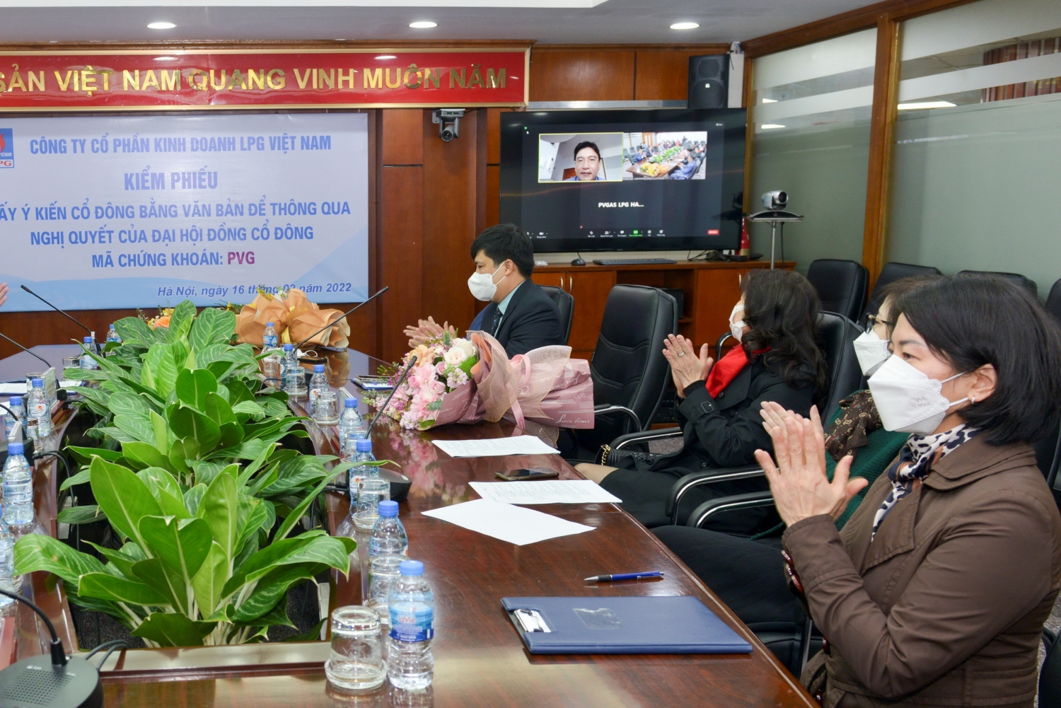 Ảnh A1:  Hội đồng quản trị PV GAS LPG tổ chức cuộc họp trực tuyến kiểm phiếu Phiếu lấy ý kiến cổ đông bằng văn bản