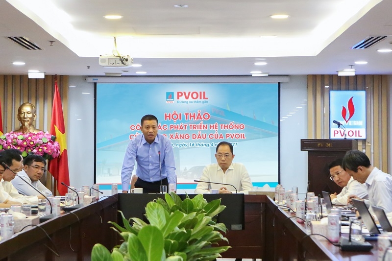 Ông Đoàn Văn Nhuộm – Tổng Giám đốc PVOIL phát biểu tại Hội thảo