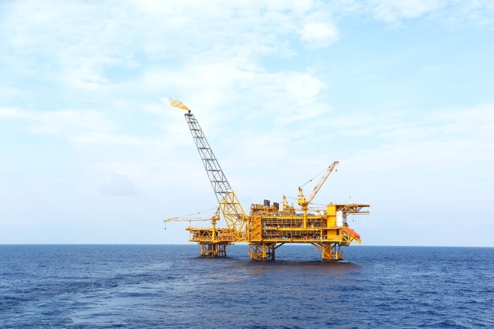 Cụm giàn PQP - HT 1 tại Dự án Biển Đông 01 (ảnh: Hiền Anh)
