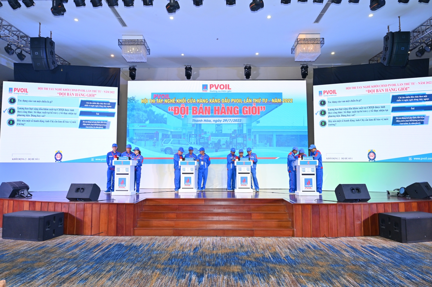 Các đội tham gia phần thi lý thuyết theo hình thức gameshow