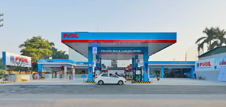 03 mảng kinh doanh trên cùng 01 mặt bằng: Cửa hàng xăng dầu Hồ Sen – cửa hàng tiện ích PVMART và khu vực dịch vụ PVOIL SERVICE