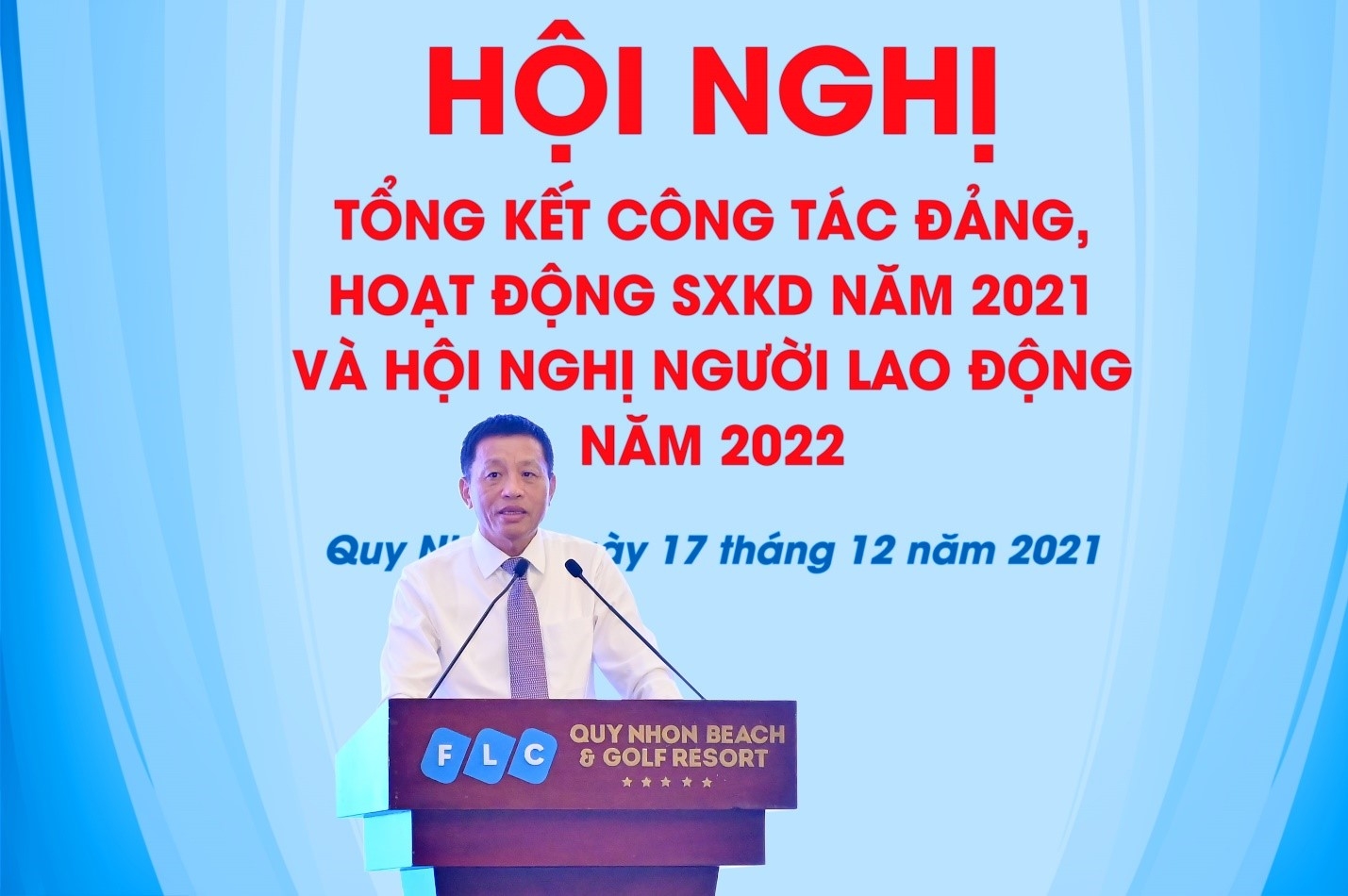Đ/c Đoàn Văn Nhuộm - Phó Bí thư Đảng ủy, Tổng Giám đốc Tổng công ty phát biểu tại Hội nghị