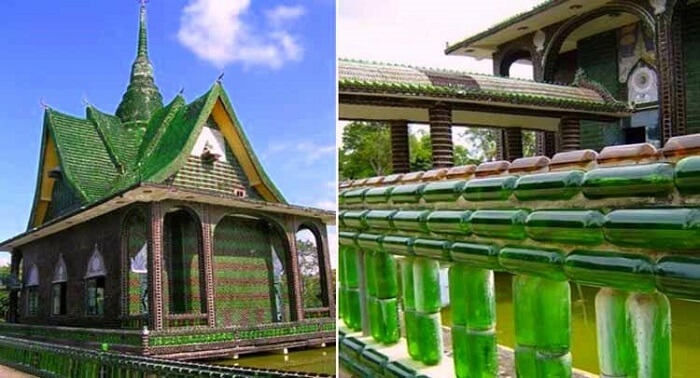 Chùa vỏ chai - Kiến trúc “có một không hai” ở Thái Lan Ngôi chùa vỏ chai - Kiến trúc “có một không hai” ở Thái Lan