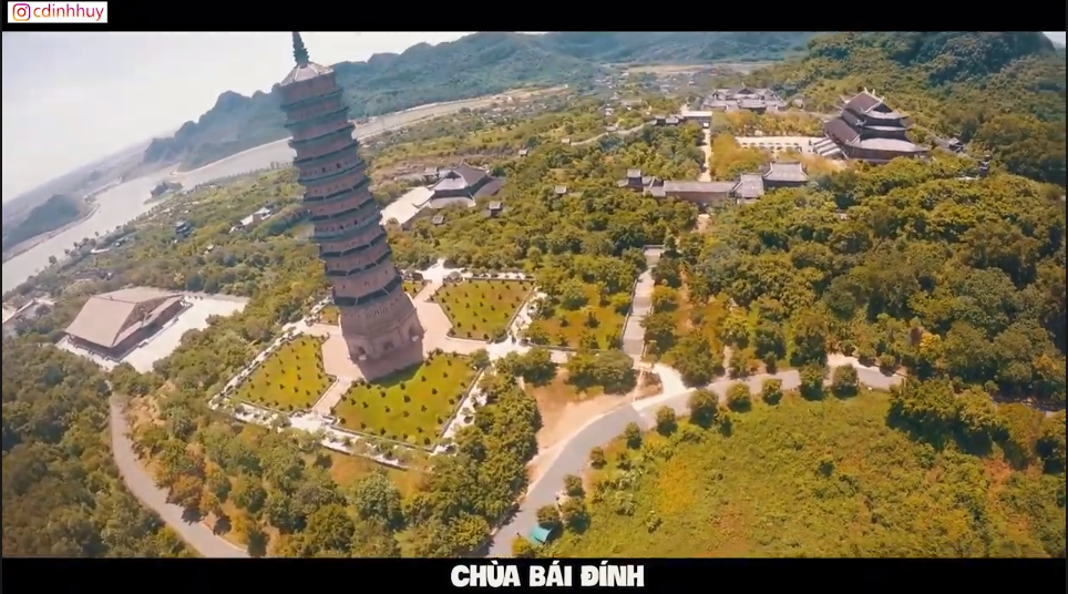 Chùa Bái Đính nhìn từ trên cao (Ảnh chụp từ clip)