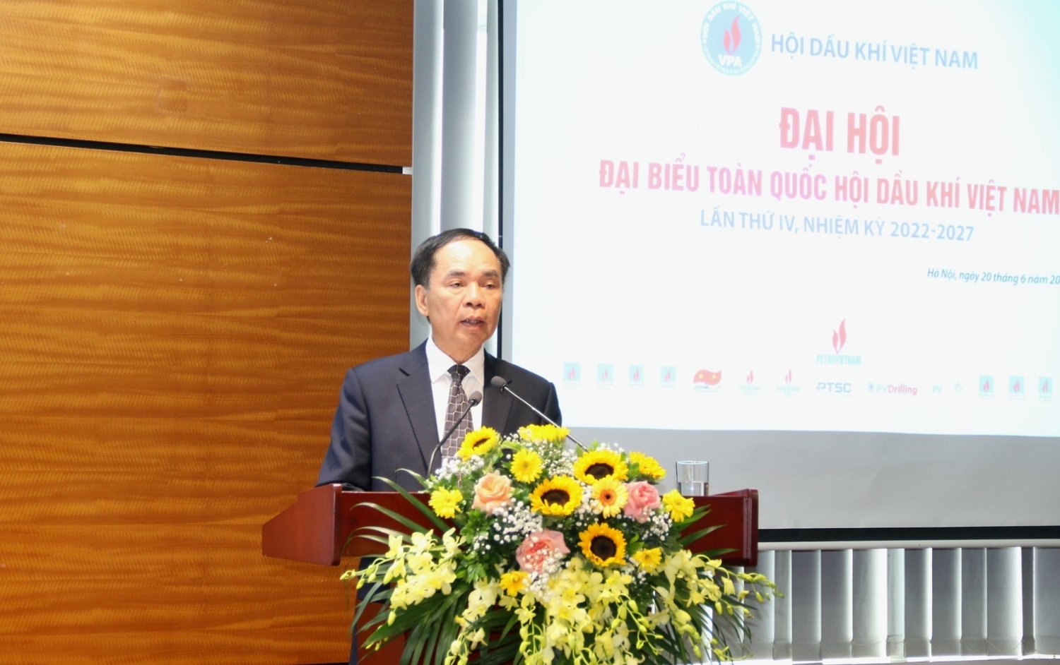 Ông Nguyễn Quốc Thập - Chủ tịch Hội DKVN khóa IV, nhiệm kỳ 2022 – 2027 phát biểu tại Đại hội