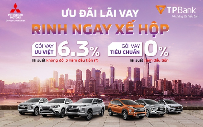 Tin nhanh ngân hàng ngày 24/9: TPBank ưu đãi lãi suất 0%/năm khi mua xe Mitsubishi