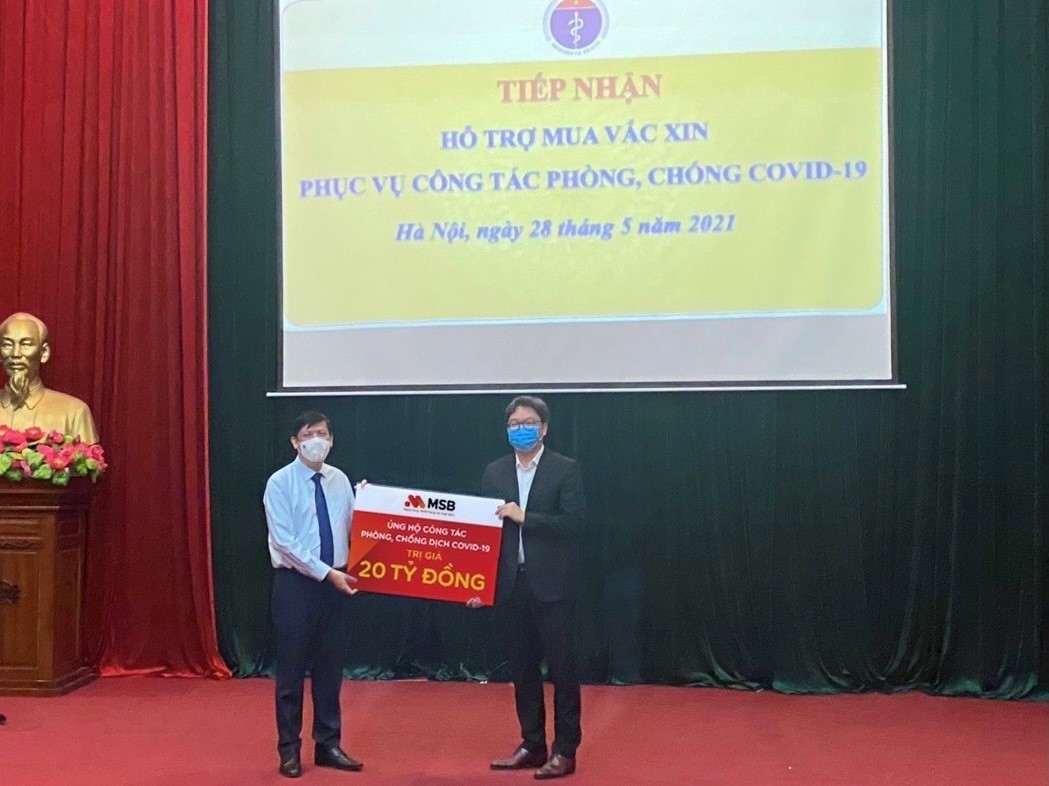 Ngân hàng MSB và Tập đoàn TNG Holdings Việt Nam ủng hộ 30 tỷ đồng cho quỹ phòng chống dịch Covid-19