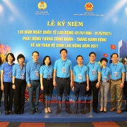 Đoàn đại biểu CĐ DKVN tham dự Lễ phát động Tháng Công nhân và Tháng hành động về An toàn, vệ sinh lao động năm 2021
