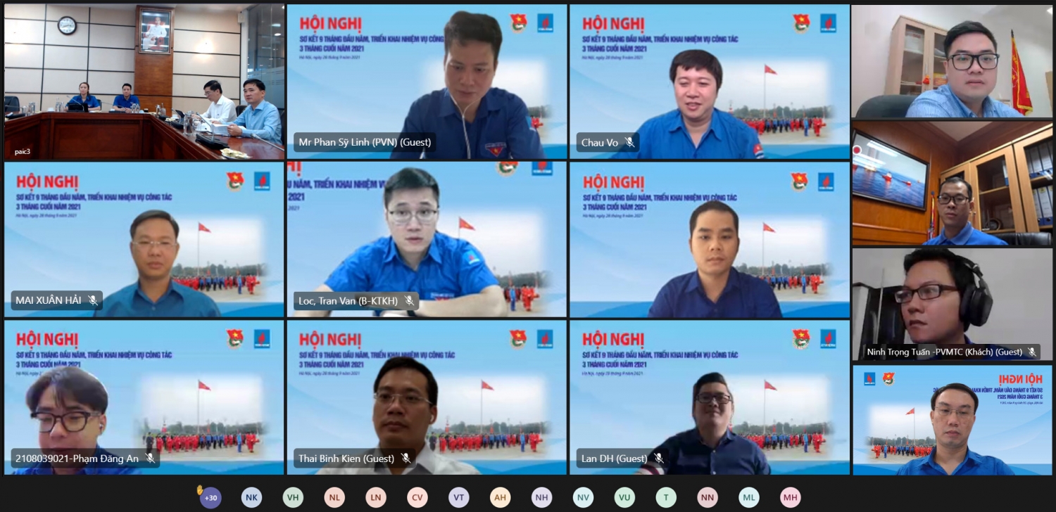 Đoàn Thanh niên Tập đoàn sơ kết công tác Đoàn 9 tháng đầu năm 2021