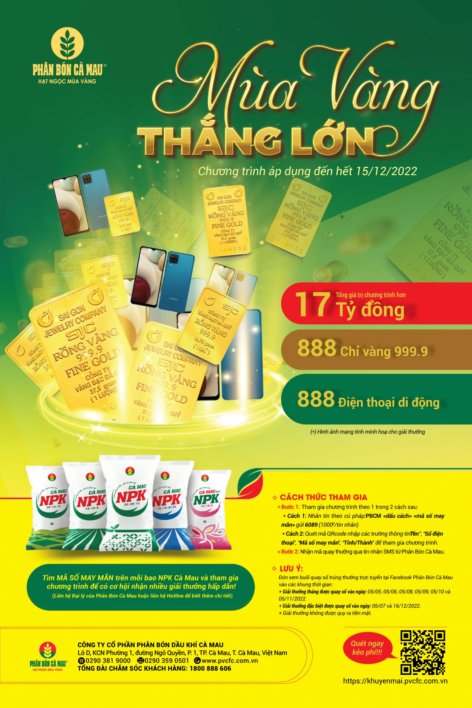 Phân Bón Cà Mau triển khai chương trình “Mùa Vàng Thắng Lớn” tổng giá trị 17 tỷ đồng