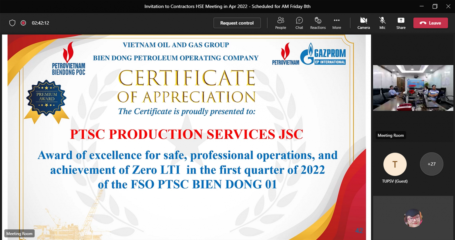 BIENDONG POC hoàn thành xuất sắc công tác An toàn - Sức khỏe - Môi trường quý I/2022