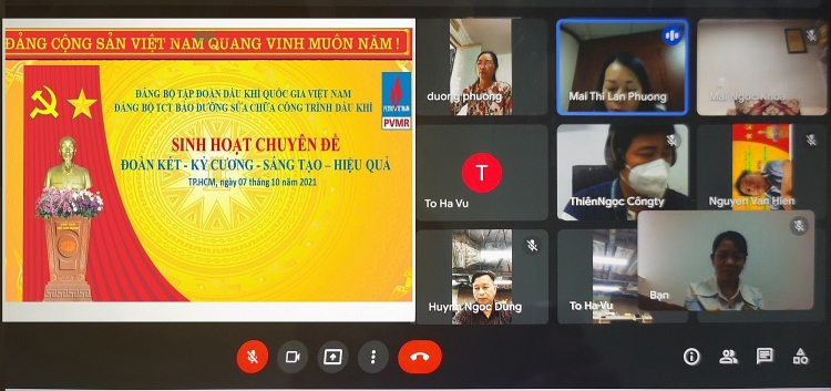 Chi bộ Khối Văn phòng PVMR sinh hoạt chuyên đề "Đoàn kết - Kỷ cương - Sáng tạo - Hiệu quả”