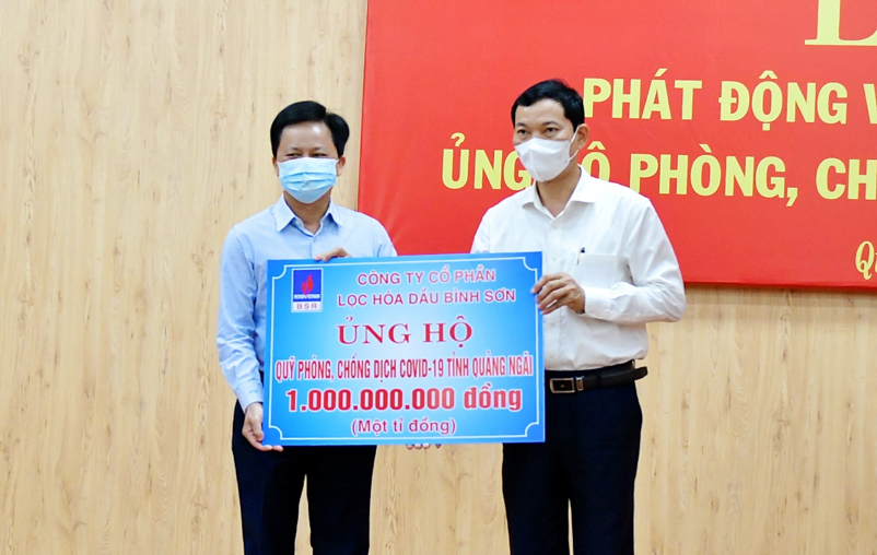 BSR ủng hộ 1 tỷ đồng cho Quỹ phòng, chống dịch Covid-19 tỉnh Quảng Ngãi