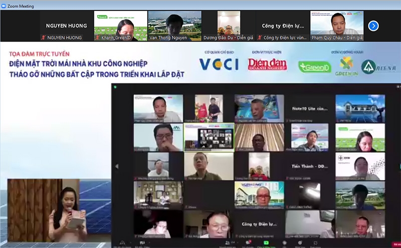 Điện mặt trời mái nhà khu công nghiệp: 