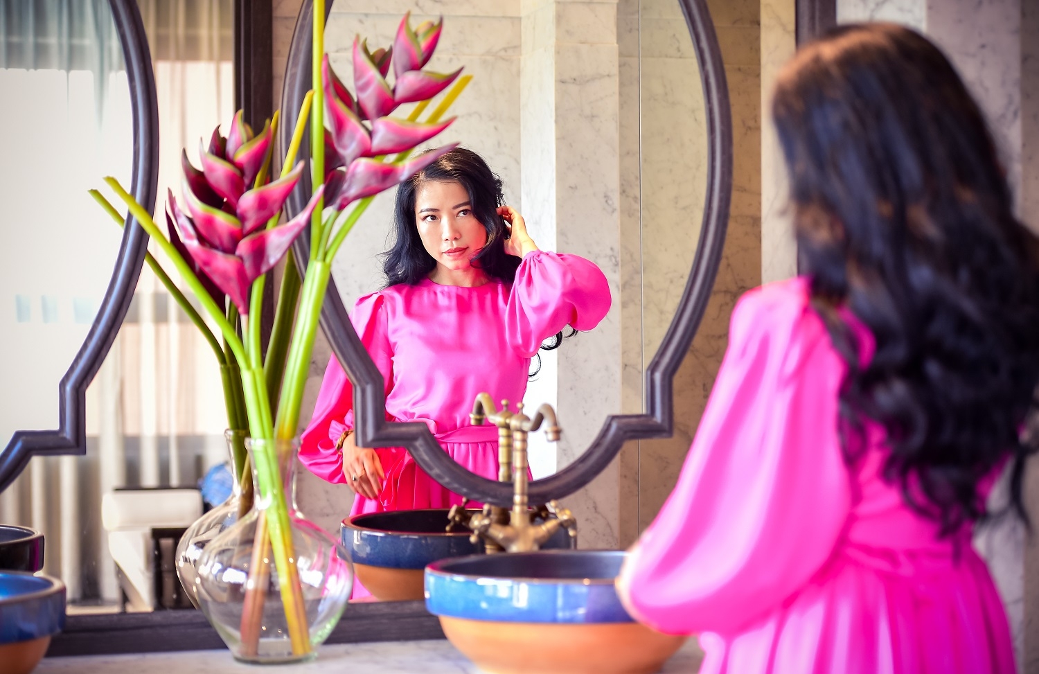 “Bà hoàng nhung lụa” tận hưởng ngày bình yên tại Hồ Tràm