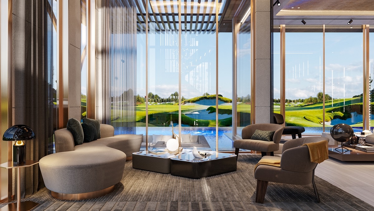 Biệt thự golf nhanh chóng “hấp dẫn” thủ môn 9X với thảm cỏ xanh mướt ngay từ bậc thềm nhà. Ảnh nhà mẫu PGA Golf Villas – NovaWorld Phan Thiet.