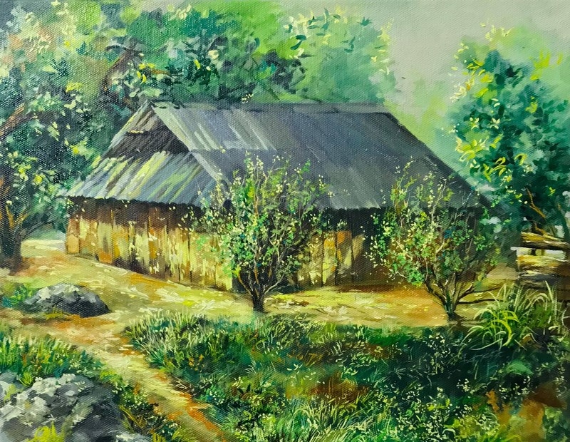 Chàng họa sĩ trẻ yêu Mộc Châu như máu chảy trong người Chàng họa sĩ trẻ yêu Mộc Châu như máu chảy trong người